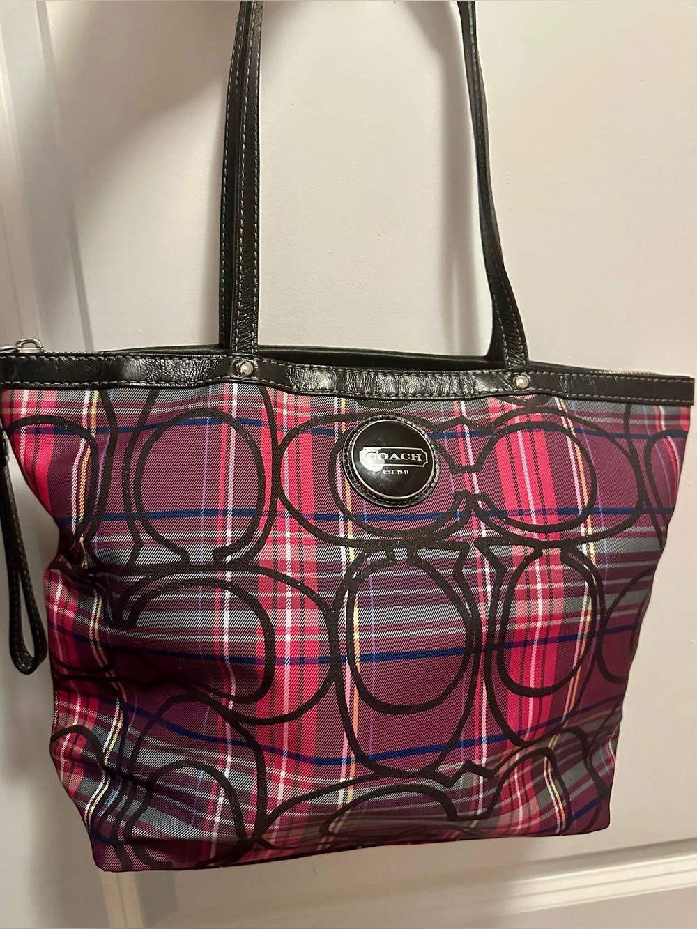 Coach Pink and Black Authentic Coach Bag